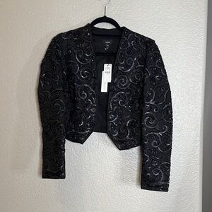 Express Black cropped Sequin Blazer. Perfect for holiday parties. NWT